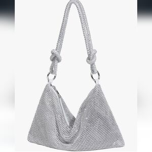 Elegant Silver Rhinestone Women's Bag